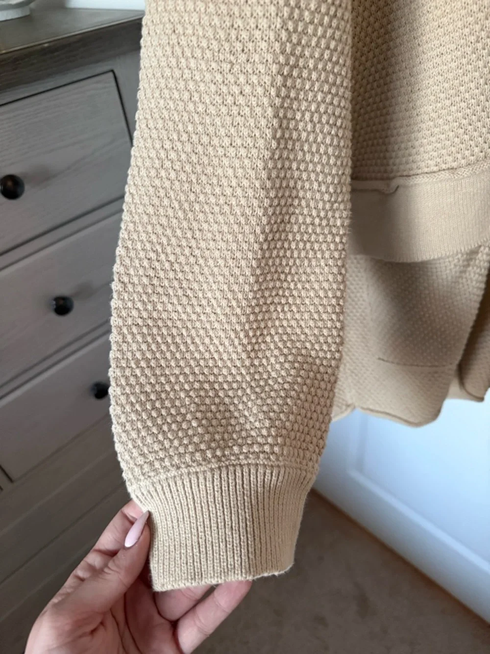 Free People Cream Knit Hooded Romper